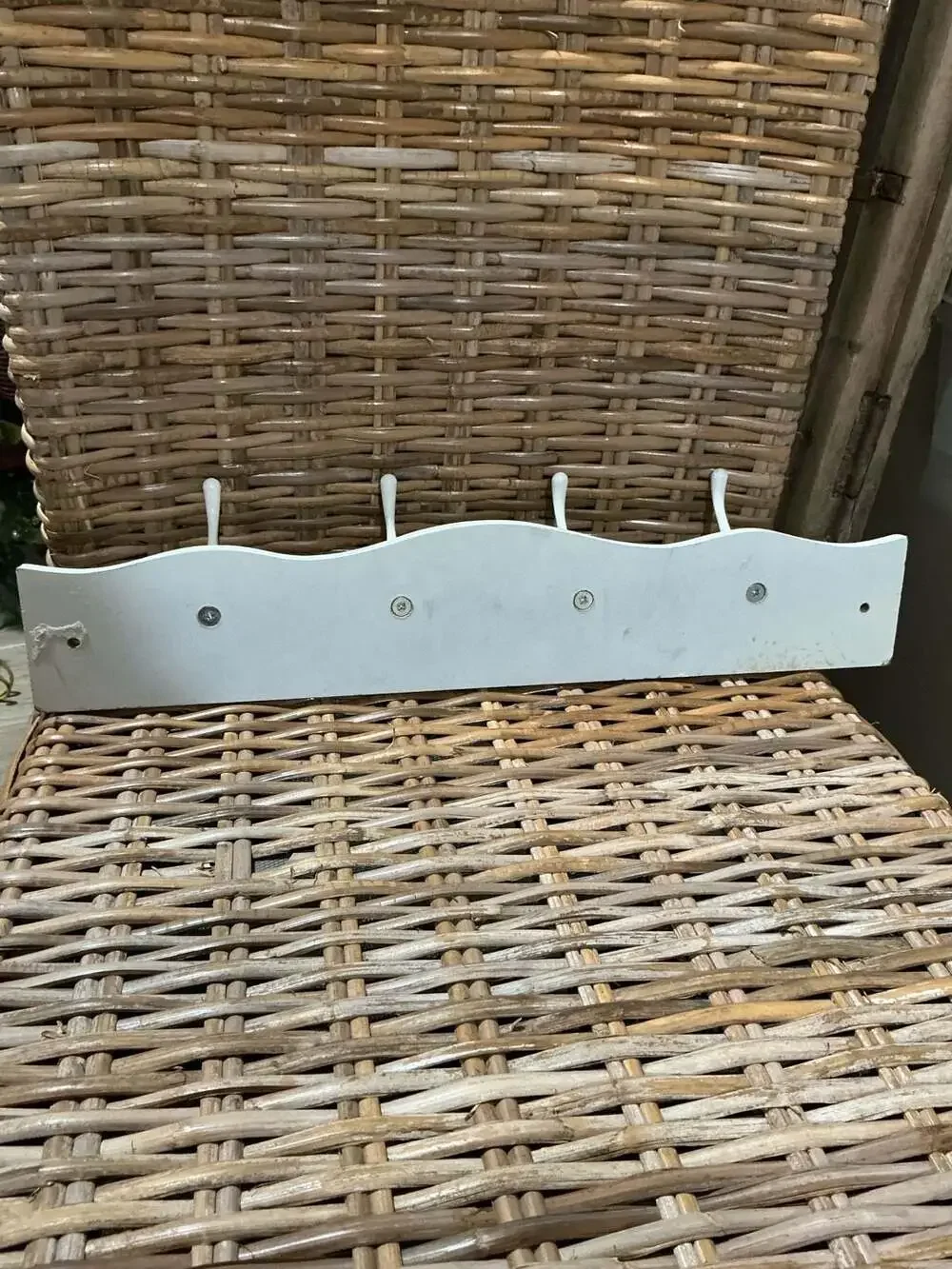 WEBI White Wall Mounted Coat Rack with 4 Triple Hooks